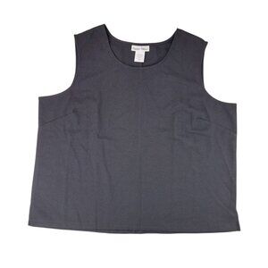 Elisabeth Williams Sleeveless Black Polyester Tank Blouse 2XL Scoop Plus New